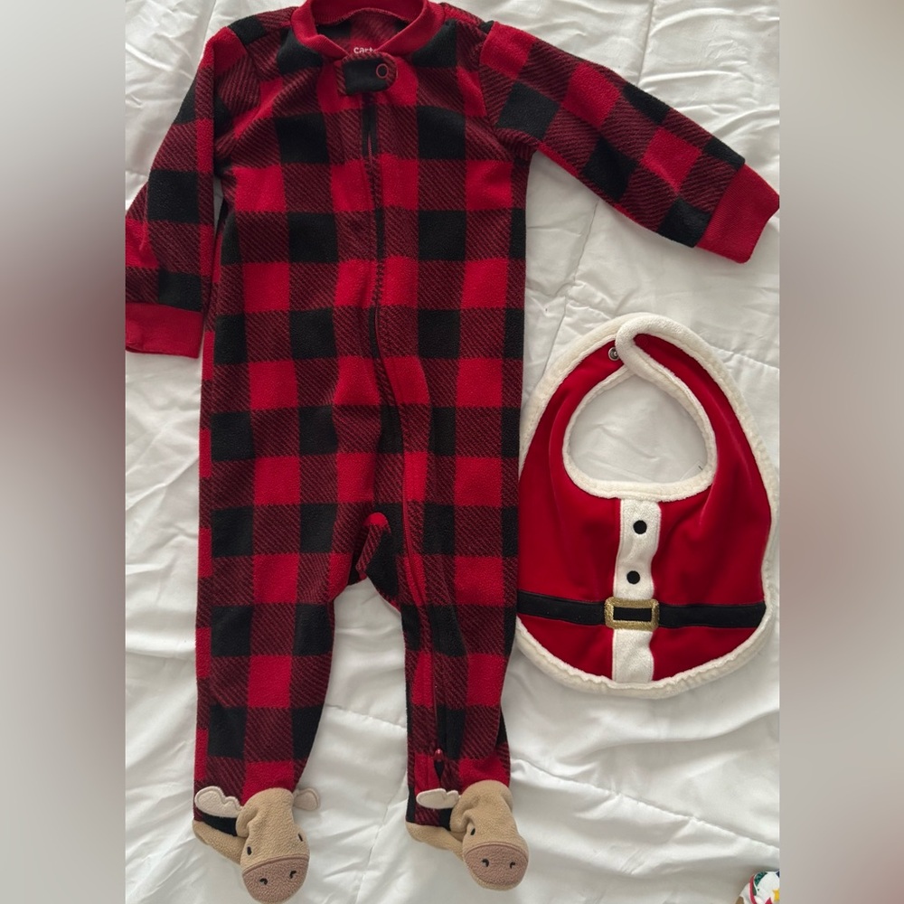 Christmas bundle for baby 4-6months. PJ, Bib, sweater